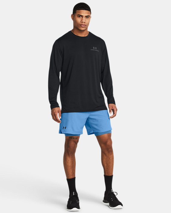 Men's UA Vanish Woven 2-in-1 Shorts in Blue image number 2